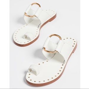 Tory Burch white and gold sandals 10.5